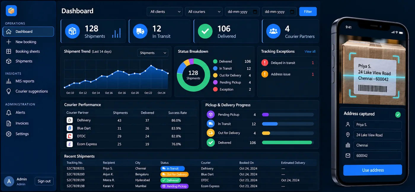 AI Courier Management screenshot